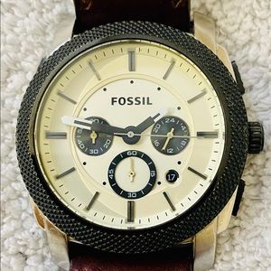 Fossil Leather Strap Mens Watch